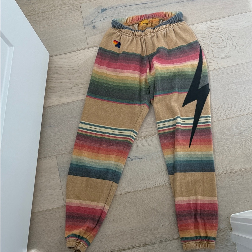 Aviator Nation Multicolor Striped Joggers XS